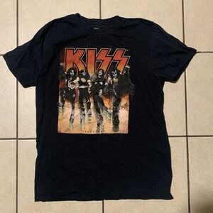 KISS Band Men's M Black Short Sleeve Graphic Rock Tour Tee Shirt